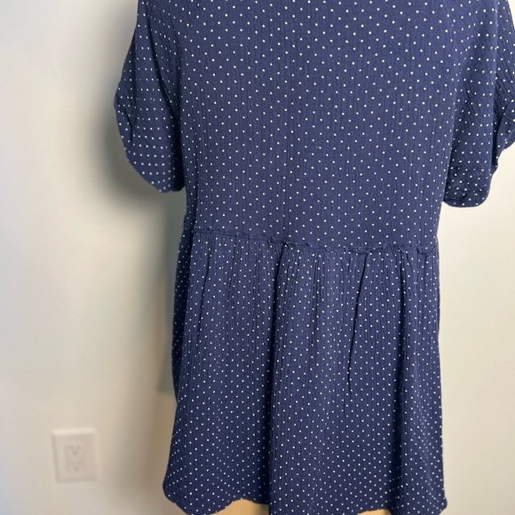 Cotton Bleu blue & white comfy short sleeve top size small - Picture 3 of 5